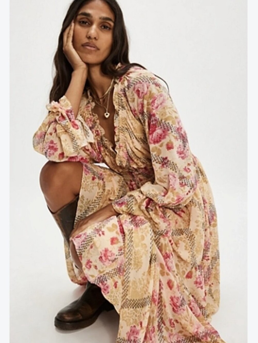 NWT Free People Lena Floral Midi Dress